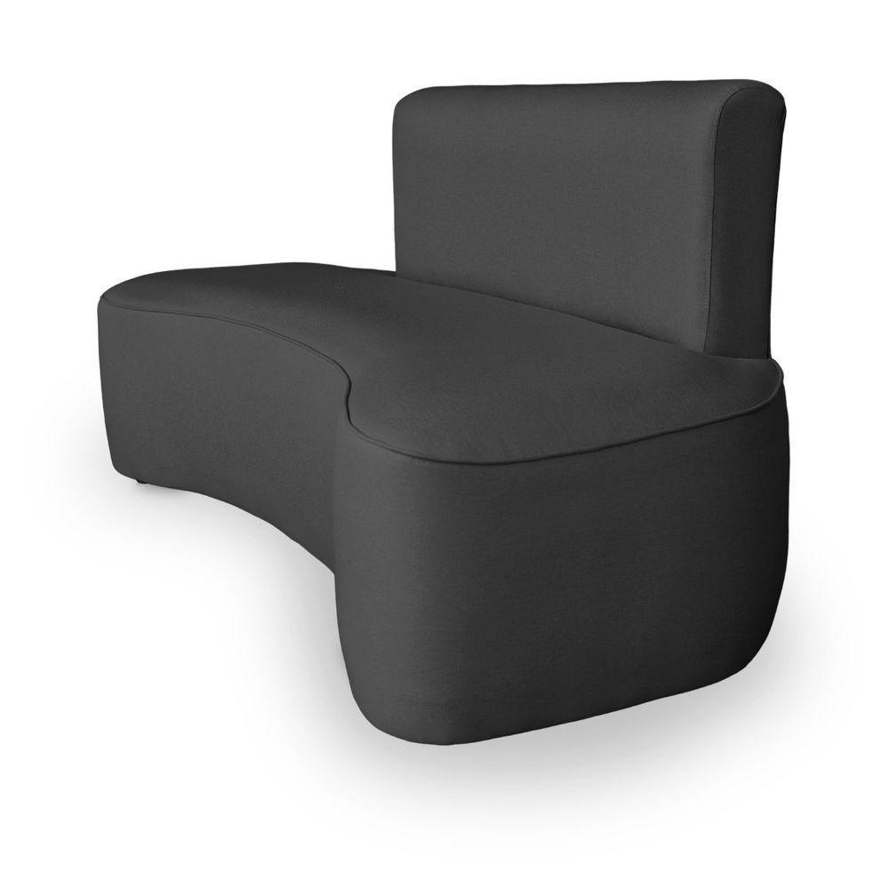 Sofá Forma Orgânico 3 Lugares Recepção Sala Curvo Escritório Cinza Escuro - 8