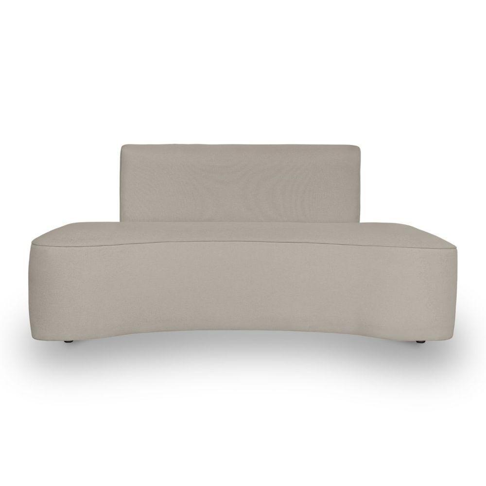 Sofá Orgânico Curvo Feijão Sala Elegante 3 Lugares Recepção Bege - 7