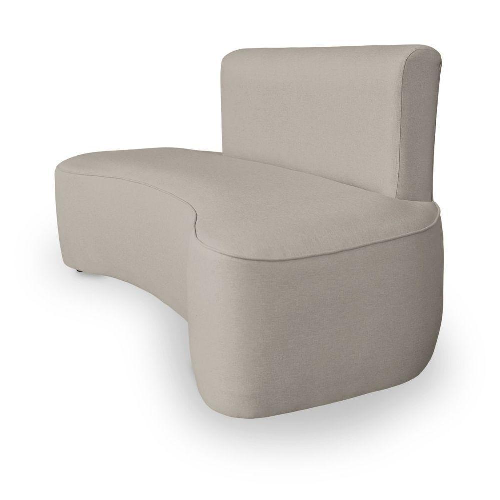 Sofá Orgânico Curvo Feijão Sala Elegante 3 Lugares Recepção Bege - 8