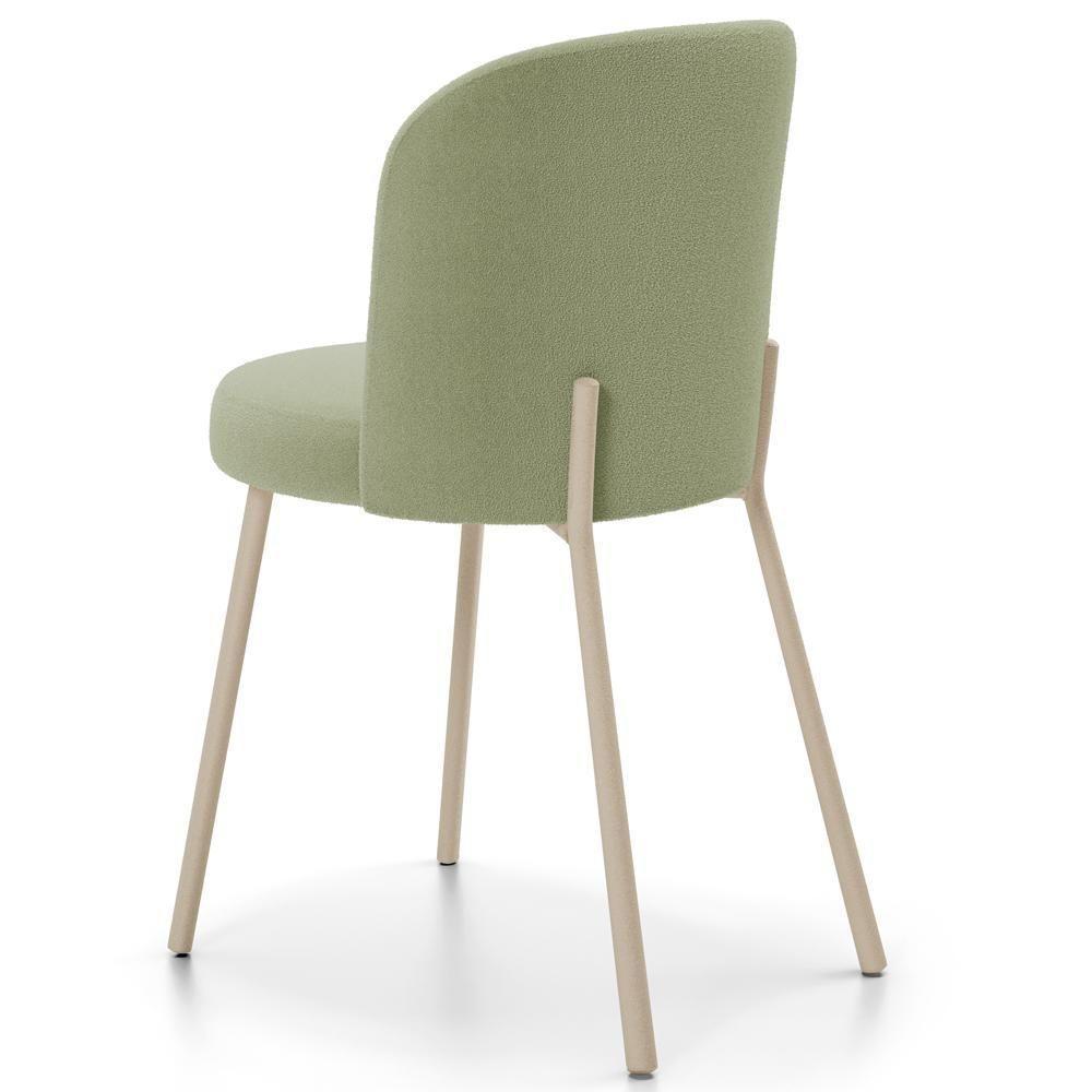 Kit 06 Cadeiras Para Sala De Jantar Cozinha Estofada Gavi Arena L02 Bouclê Oliva - Lyam Decor - 6