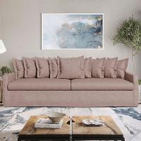 Sofá Living Laguna 2,80m Com Capa Removível Lavável Cor Bege Escuro 2253 - 1