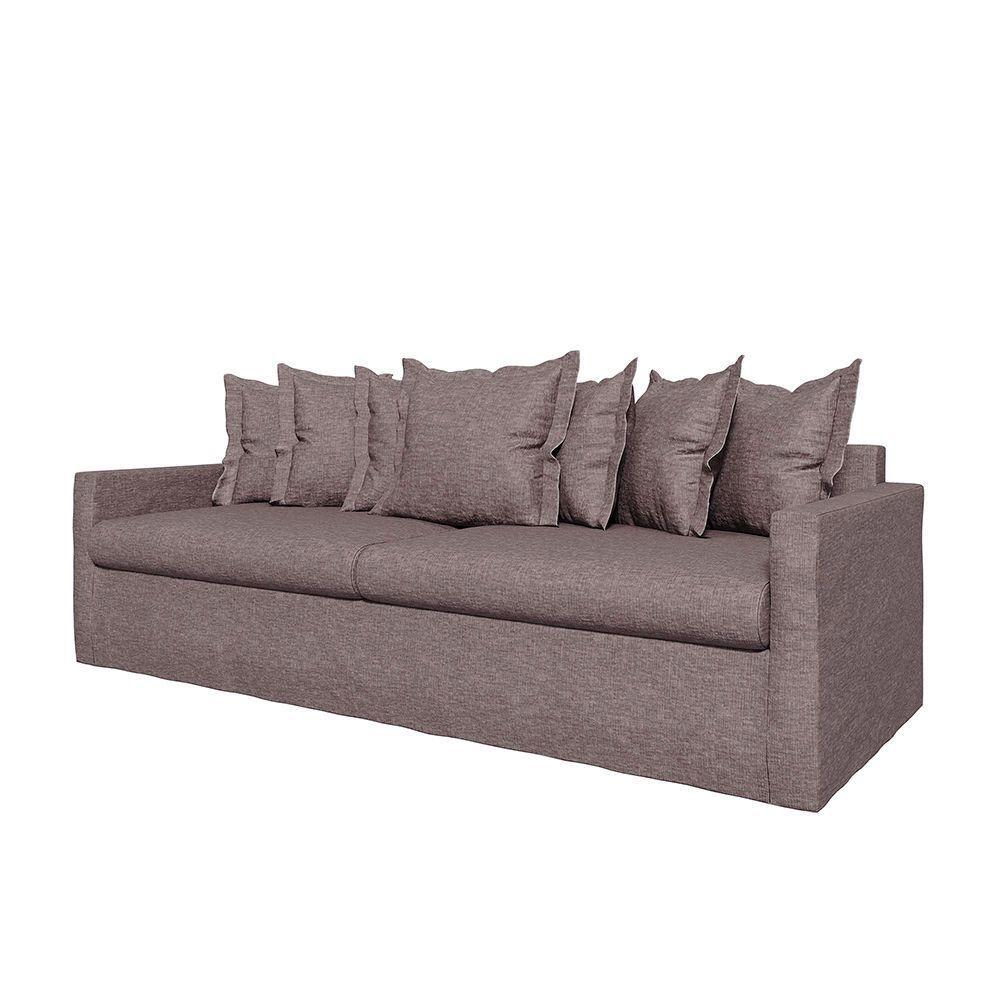 Sofá Living Laguna 2,20m Com Capa Removível Lavável Cor Prata 2252 - 2