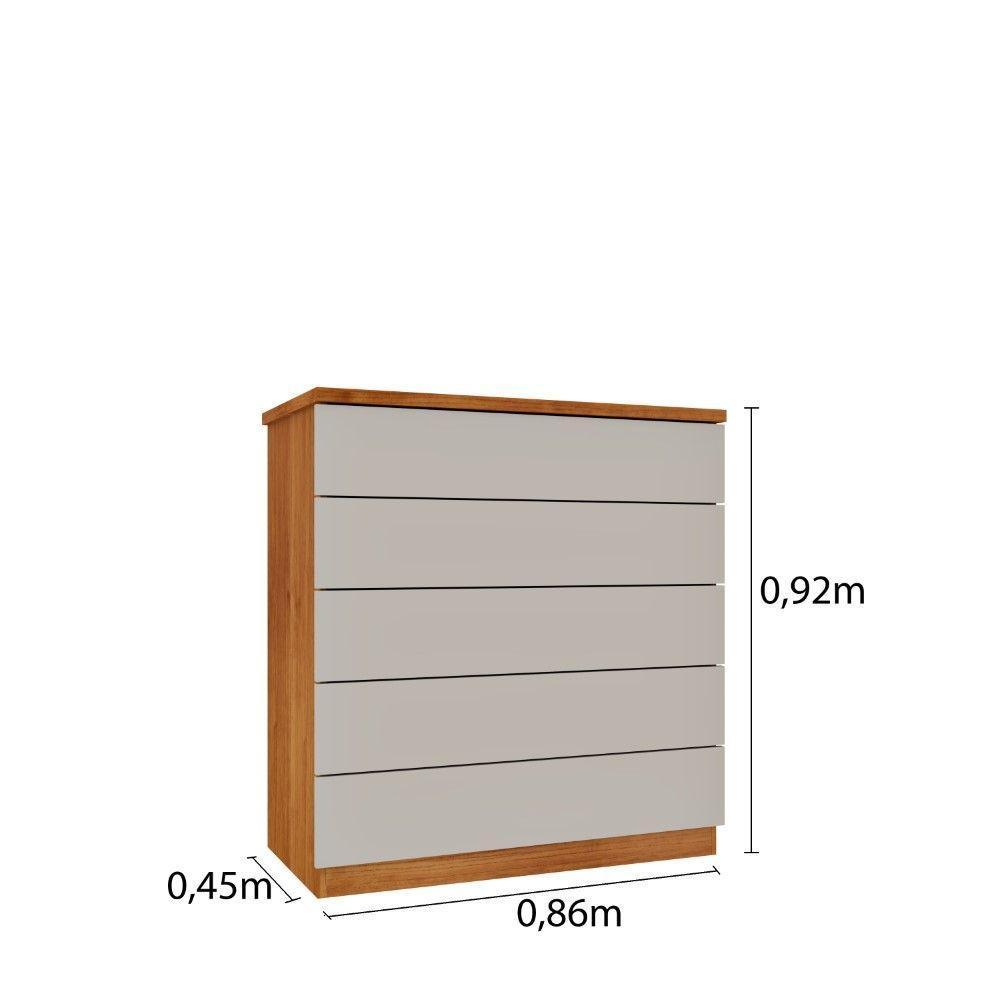 Cômoda Premium 5 Gavetas Cinamomo-off - 3