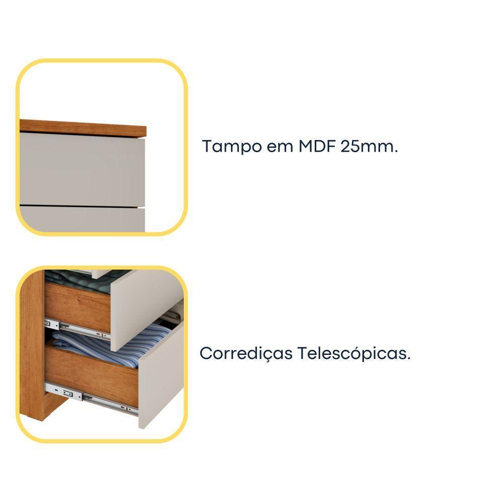 Cômoda Premium 5 Gavetas Cinamomo-off - 6