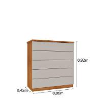 Cômoda Premium 5 Gavetas Cinamomo-off - 3