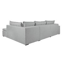 Sofá Retratil Com Chaise Direita Titan 6 Lugares 3,16m Tecido Linho Cor Gelo 2322 - 5