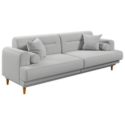 Sofá Living Coimbra 2,20m Em Linho Pés Em Madeira Cor Cinza 2341
