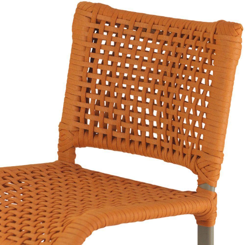 Banqueta Haiti Corda Náutica Alumínio Trama Original Terra Cota - 3
