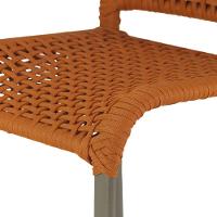 Banqueta Haiti Corda Náutica Alumínio Trama Original Terra Cota