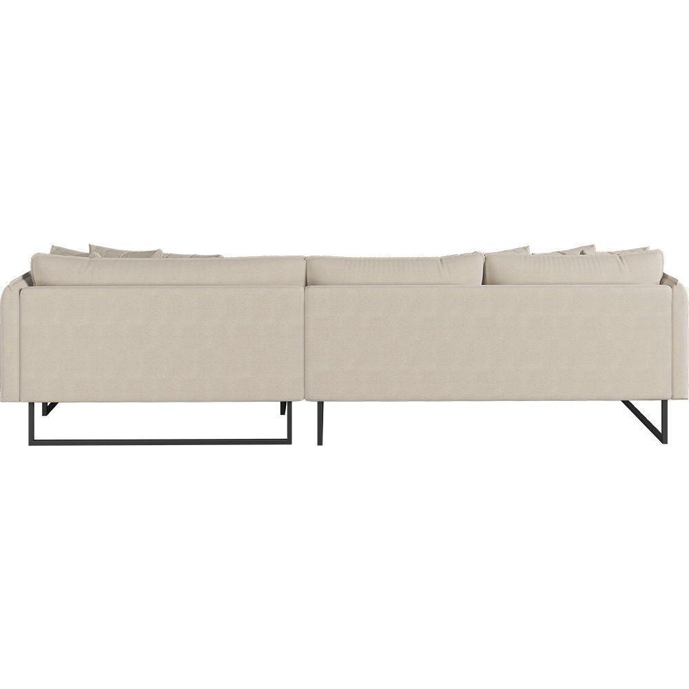 Sofá Jade Com Chaise Lateral Direita 2,84m Em Linho Cor Cru 2520 - 2