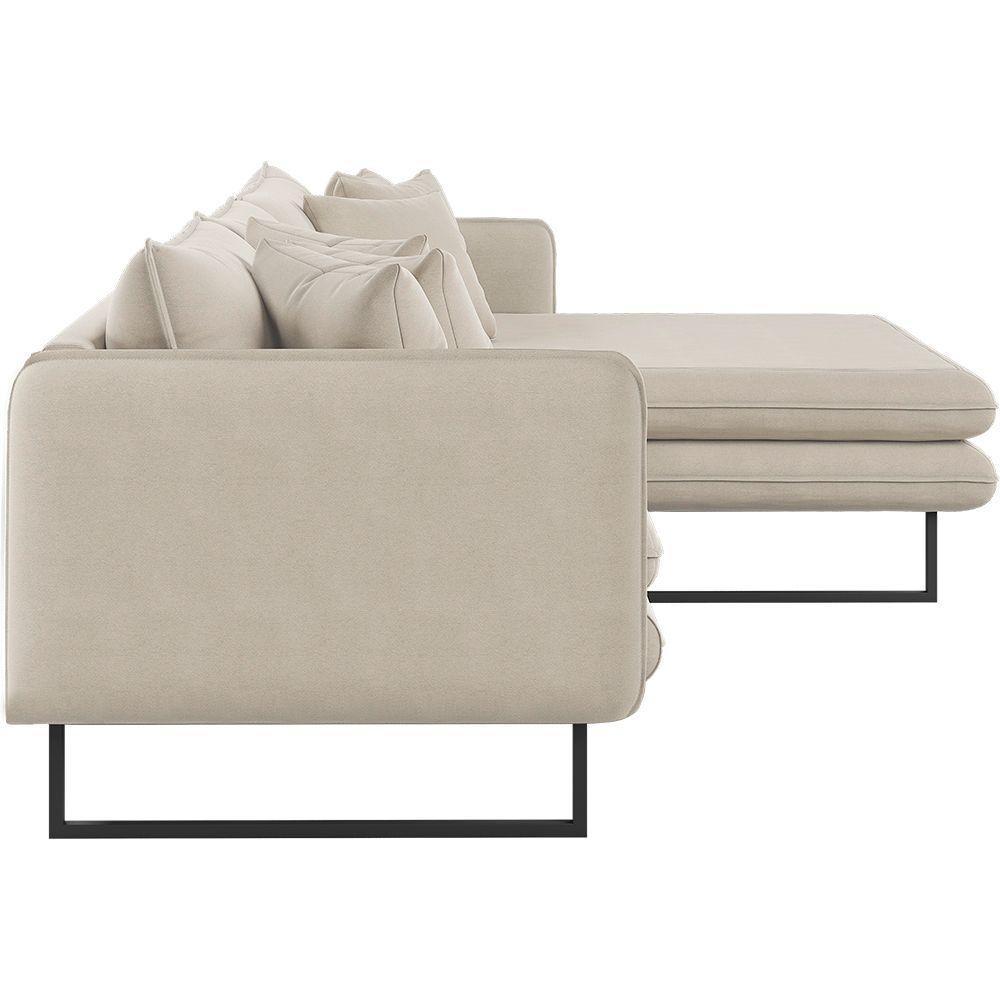 Sofá Jade Com Chaise Lateral Direita 2,84m Em Linho Cor Cru 2520 - 3