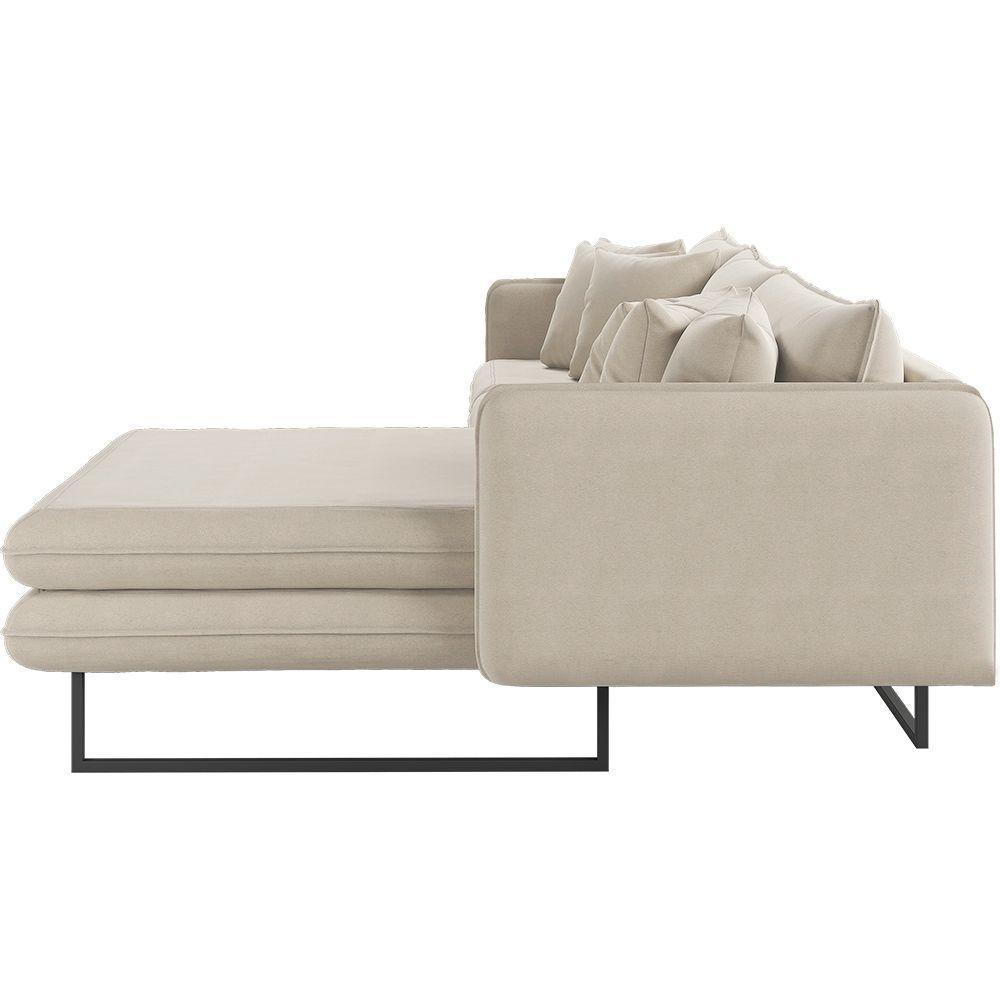 Sofá Jade Com Chaise Lateral Direita 2,84m Em Linho Cor Cru 2520 - 7