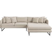 Sofá Jade Com Chaise Lateral Direita 2,84m Em Linho Cor Cru 2520 - 1