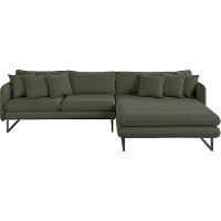 Sofá Jade Com Chaise Lateral Direita 2,84m Em Linho Cor Verde 2562 - 1