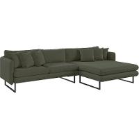 Sofá Jade Com Chaise Lateral Direita 2,84m Em Linho Cor Verde 2562 - 3