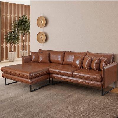 Sofá Jade Com Chaise Lateral Esquerda 2,84m Corino