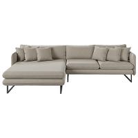 Sofá Jade Com Chaise Lateral Esquerda 2,84m Em Linho Cor Cinza 2521 - 2