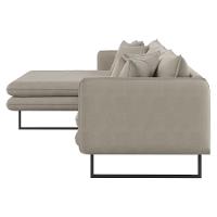 Sofá Jade Com Chaise Lateral Esquerda 2,84m Em Linho Cor Cinza 2521 - 6