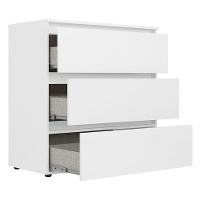 Guarda Roupa Solteiro City Glass 2 Portas Branco Acetinado E Cômoda Gaveteiro Condessa Branco - Thb - 6