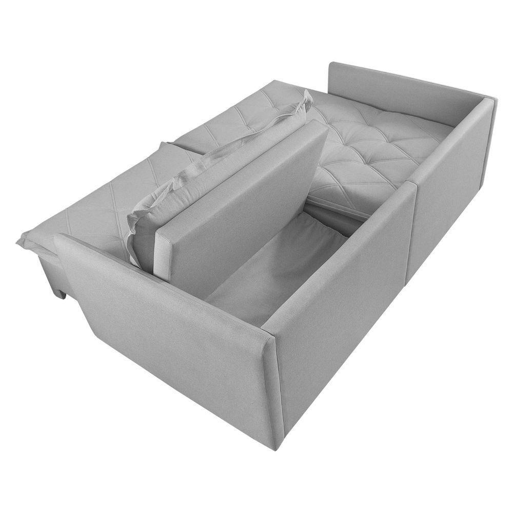 Sofá Retrátil E Reclinável Iris 2,20m Linho Cor Cinza 2341 Usb Com Kit Usb - 7