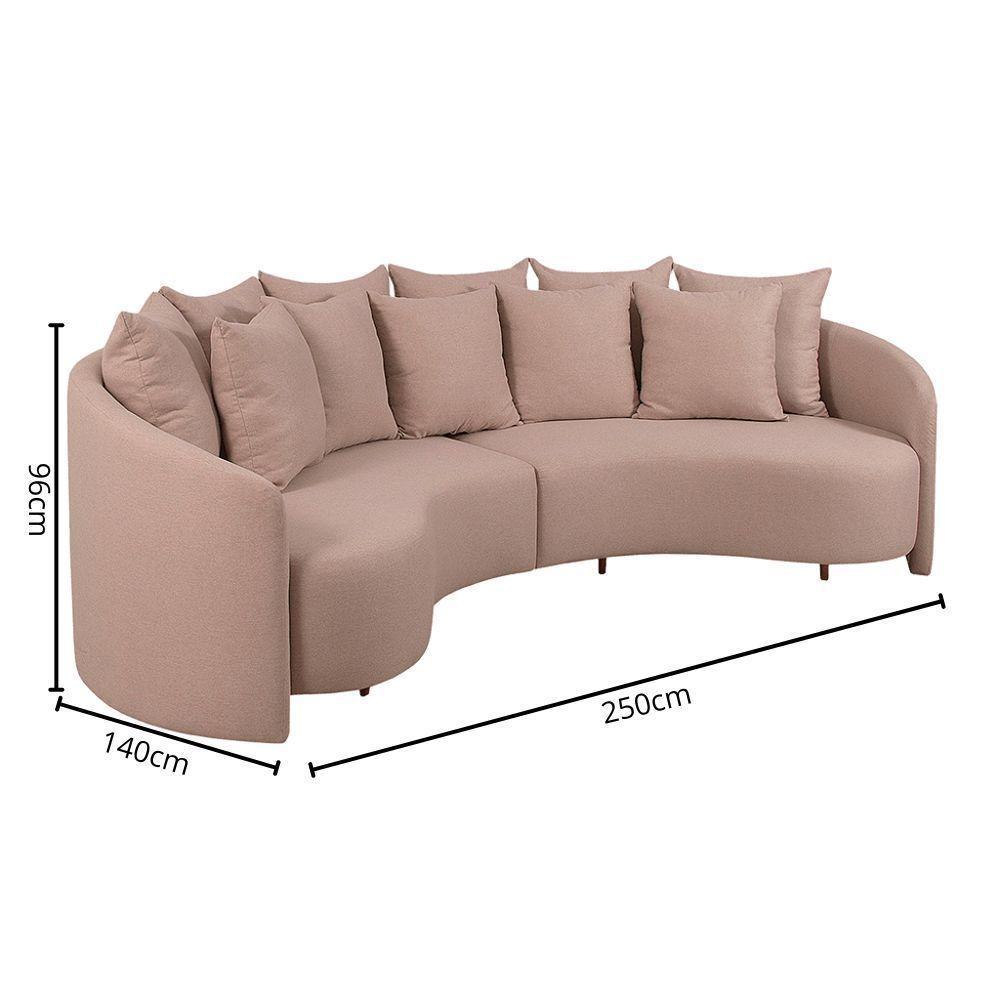 Sofá Tulip Orgânico 2,50m Em Linho Com Pés De Madeira Cor Cru 2320 - 7