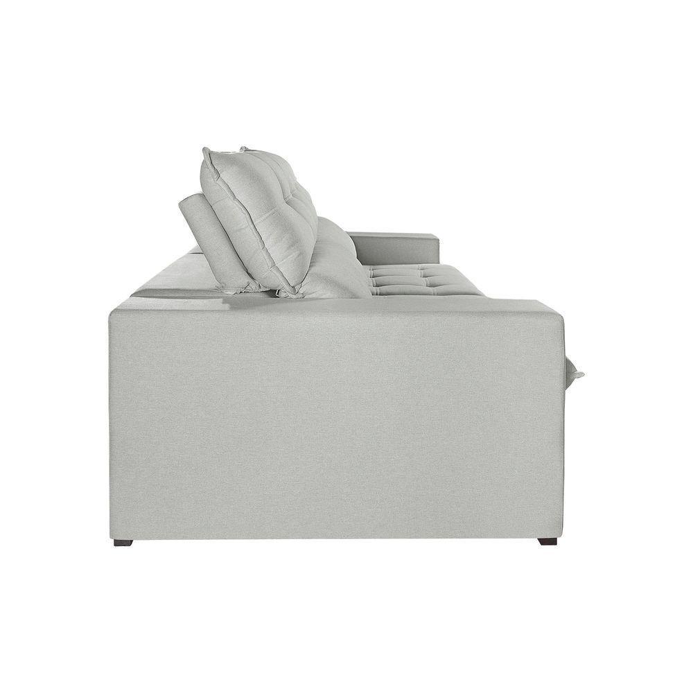 Sofá Retrátil E Reclinável Oregon 2,50m Linho Cor Gelo 2322 Usb Sem Kit Usb - 5