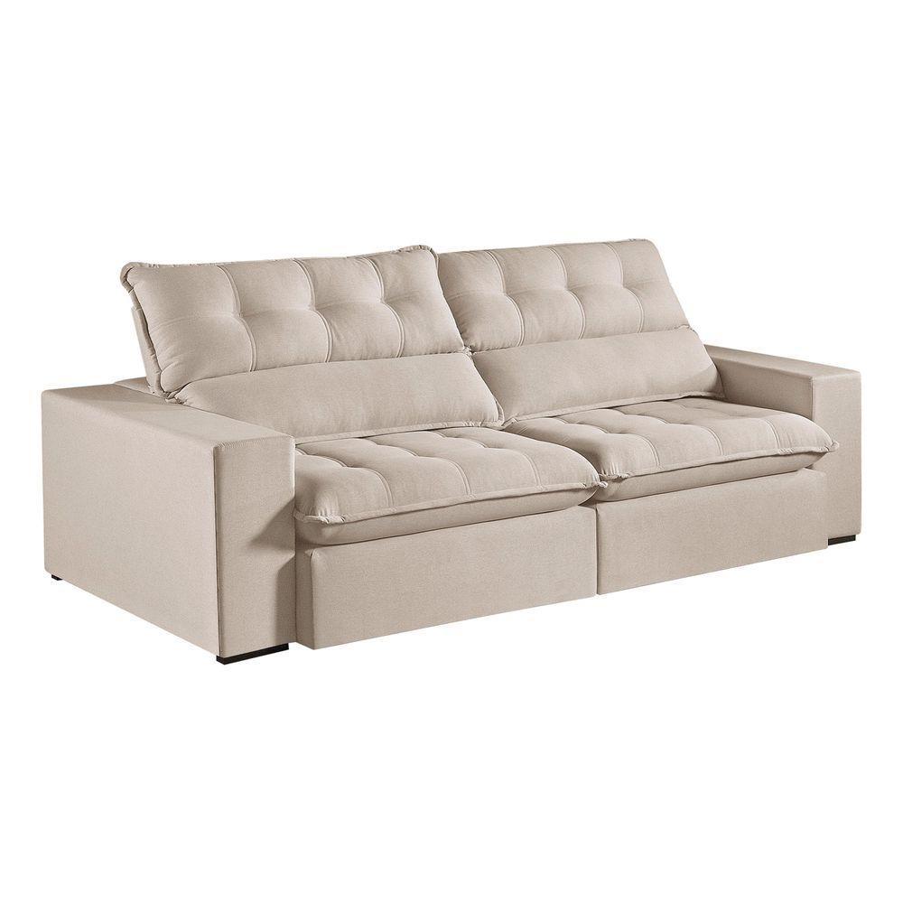 Sofá Retrátil E Reclinável Oregon 2,90m Linho Cor Cru 2320 Usb Com Kit Usb - 3