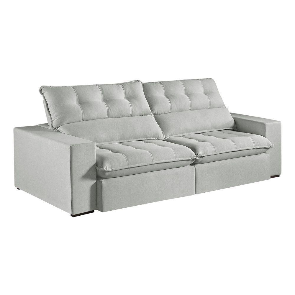 Sofá Retrátil E Reclinável Oregon 2,90m Linho Cor Gelo 2322 Usb Sem Kit Usb - 3