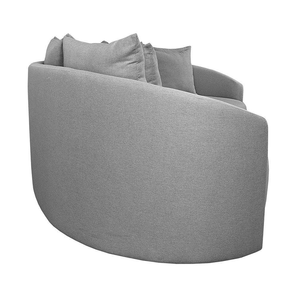 Sofá Tulip Orgânico 2,50m Em Linho Com Pés De Madeira Cor Cinza 2323 - 5