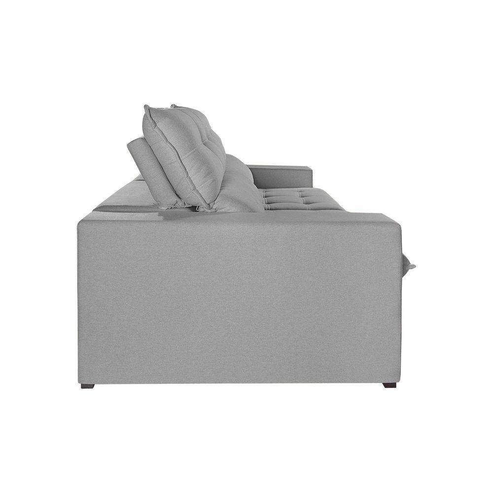 Sofá Retrátil E Reclinável Oregon 2,90m Linho Cor Cinza 2323 Usb Sem Kit Usb - 5