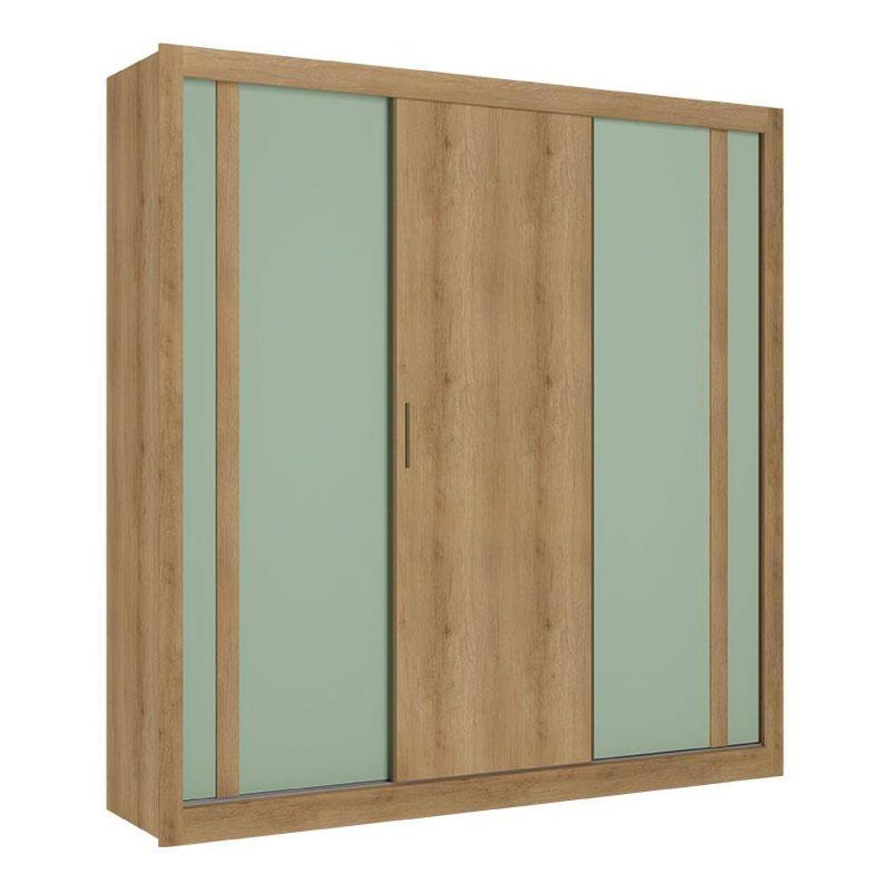 Guarda Roupa Casal Ibiza 3 Portas Capuccino Menta Flex E Cômoda Com Porta Aurora Cappuccino - Thb - 2