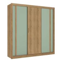 Guarda Roupa Casal Ibiza 3 Portas Capuccino Menta Flex E Cômoda Com Porta Aurora Cappuccino - Thb - 2
