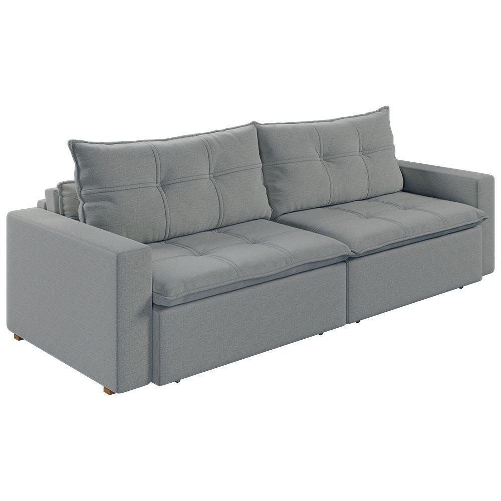 Sofá Retrátil E Reclinável Joinville 2,70m Linho Cor Chumbo 2343 - 5