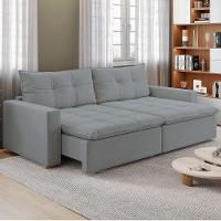 Sofá Retrátil E Reclinável Joinville 2,70m Linho Cor Chumbo 2343 - 2