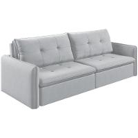 Sofá Retrátil E Reclinável Lavanda 2,60m Linho Cor Gelo 2322