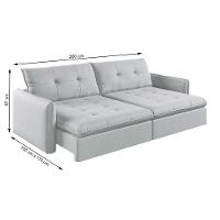 Sofá Retrátil E Reclinável Lavanda 2,60m Linho Cor Gelo 2322 - 10