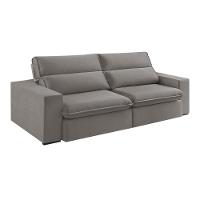 Sofá Retrátil E Reclinável Bee 1,90m Veludo Cor Cinza 2103 Usb Sem Kit Usb - 3