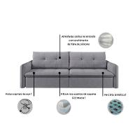 Sofá Retrátil E Reclinável Lavanda 2,60m Linho Cor Cinza 2323 - 10