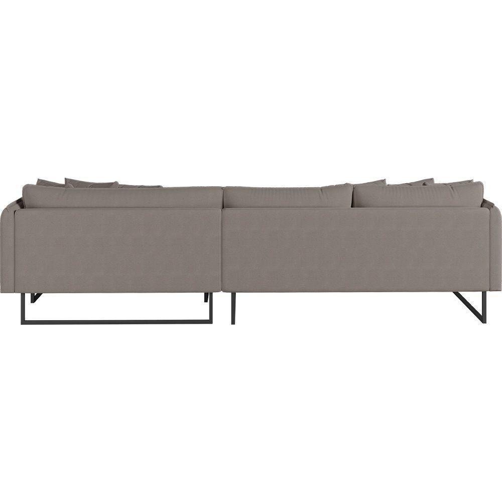 Sofá Jade Com Chaise Lateral Direita 2,84m Em Linho Cor Fendi 2522 - 4