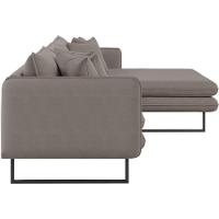 Sofá Jade Com Chaise Lateral Direita 2,84m Em Linho Cor Fendi 2522 - 5