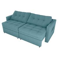 Sofá Cama Reclinável 2 Lugares 220cm Nayla Boucle Azul Matrix Boucle Azul - 2