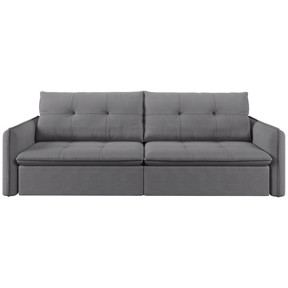 Sofá Retrátil E Reclinável Lavanda 2,00m Linho Cor Cinza 2323 - 9