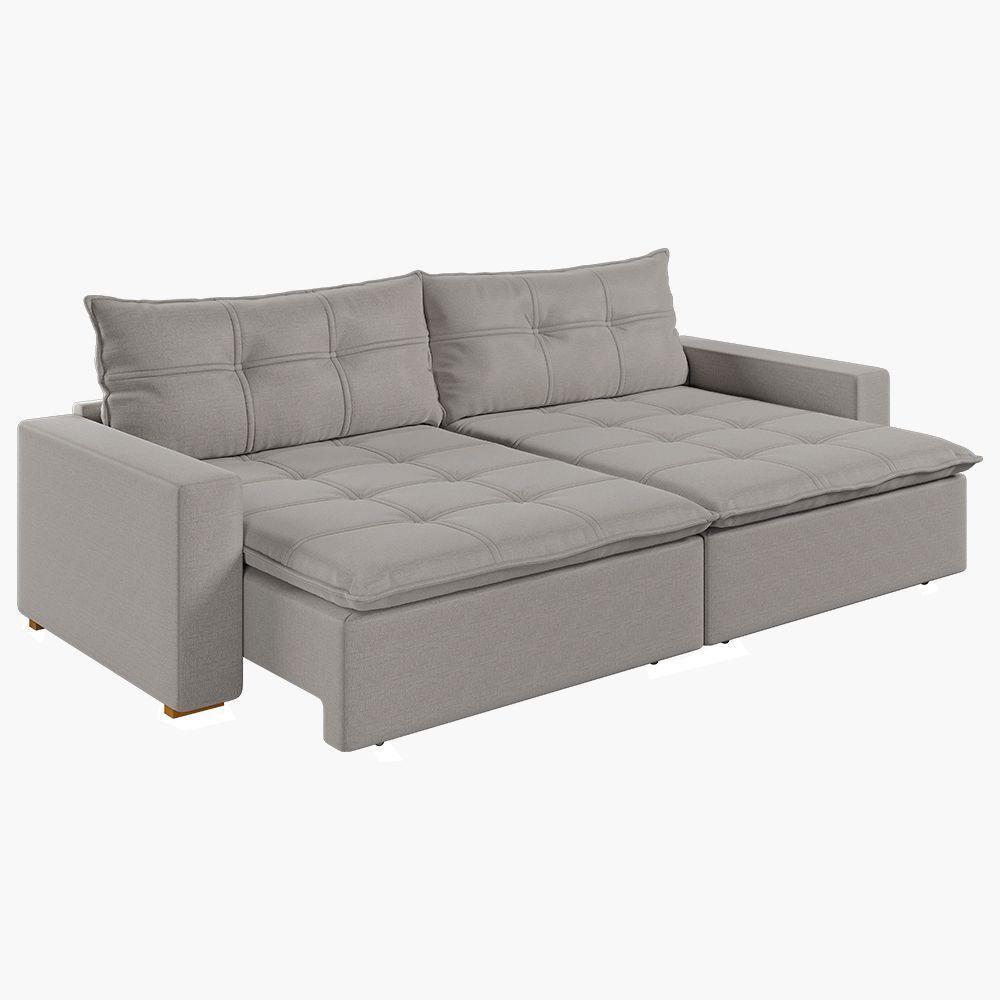 Sofá Retrátil E Reclinável Joinville 1,70m Linho Cor Grafite 2342 - 4