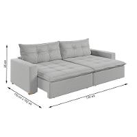 Sofá Retrátil E Reclinável Joinville 1,70m Linho Cor Grafite 2342 - 10