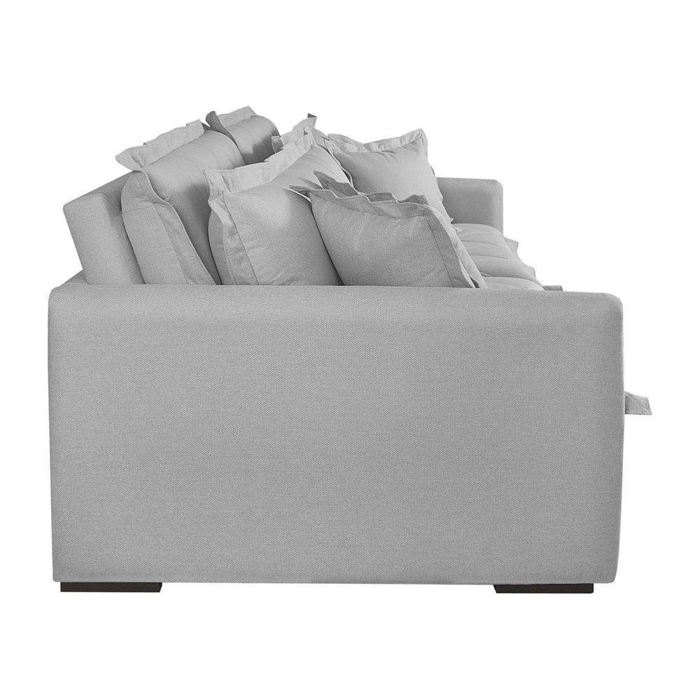 Sofá Retrátil E Reclinável Iris 2,60m Linho Cor Cinza 2341 Usb Sem Kit Usb - 5