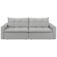 Sofá Retrátil E Reclinável Joinville 2,10m Linho Cor Cinza 2341 - 1