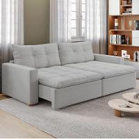 Sofá Retrátil E Reclinável Joinville 2,10m Linho Cor Cinza 2341 - 2