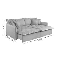 Sofá Retrátil E Reclinável Iris 2,00m Linho Cor Bege 2340 Usb Sem Kit Usb - 2