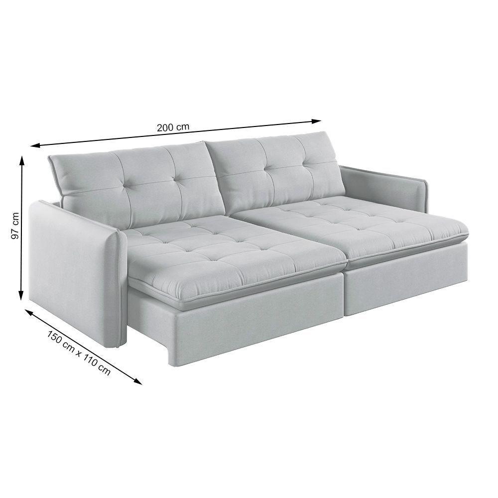 Sofá Retrátil E Reclinável Lavanda 2,00m Linho Cor Cru 2320 - 10