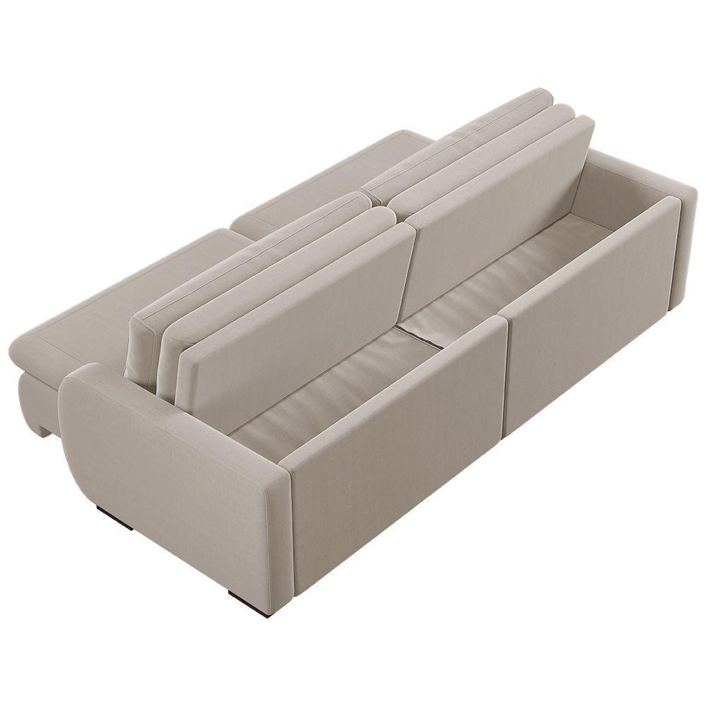 Sofá Retrátil E Reclinável Zinia 2,20m Linho Cor Cru 2320 - 5